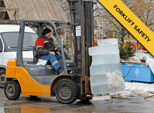 Forklift in the cold weather